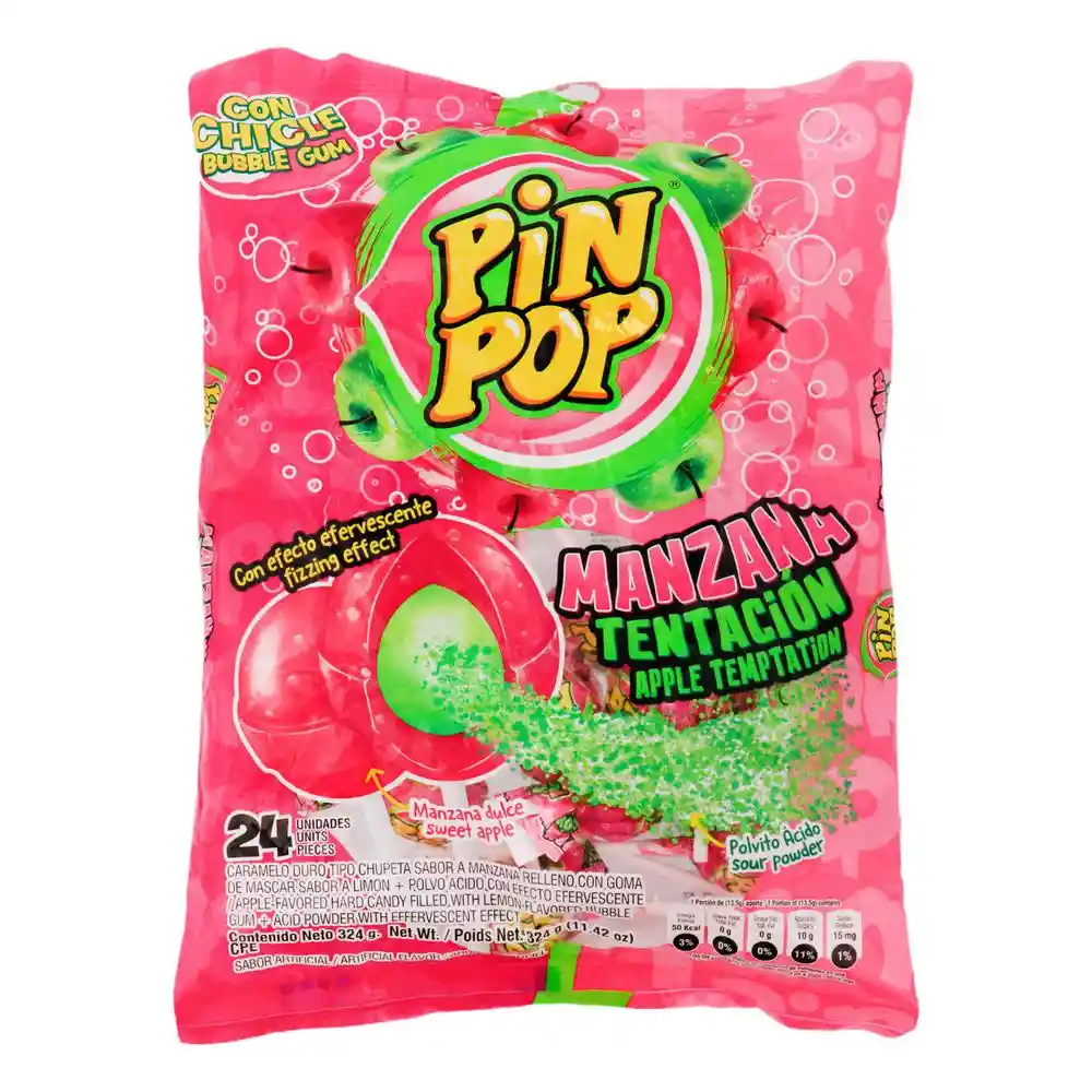 Caramelo Duro Manzana Pin Pop