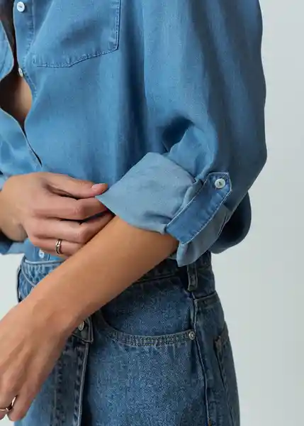 Camisa Aurora Mujer Azul Indigo Talla S Naf Naf