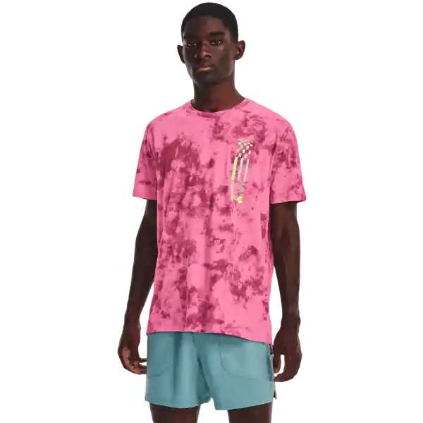 Under Armour Camiseta Run Anywhere T Hombre Rosado Talla SM