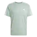 Adidas Camiseta Tr-Es Base 3S Manga Corta de Hombre Verde S