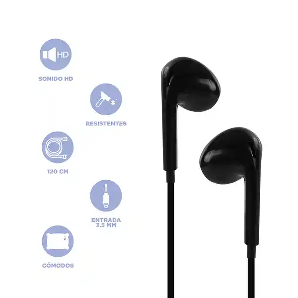 Audífonos Jack Serie Negro Modelo Sb67 Miniso