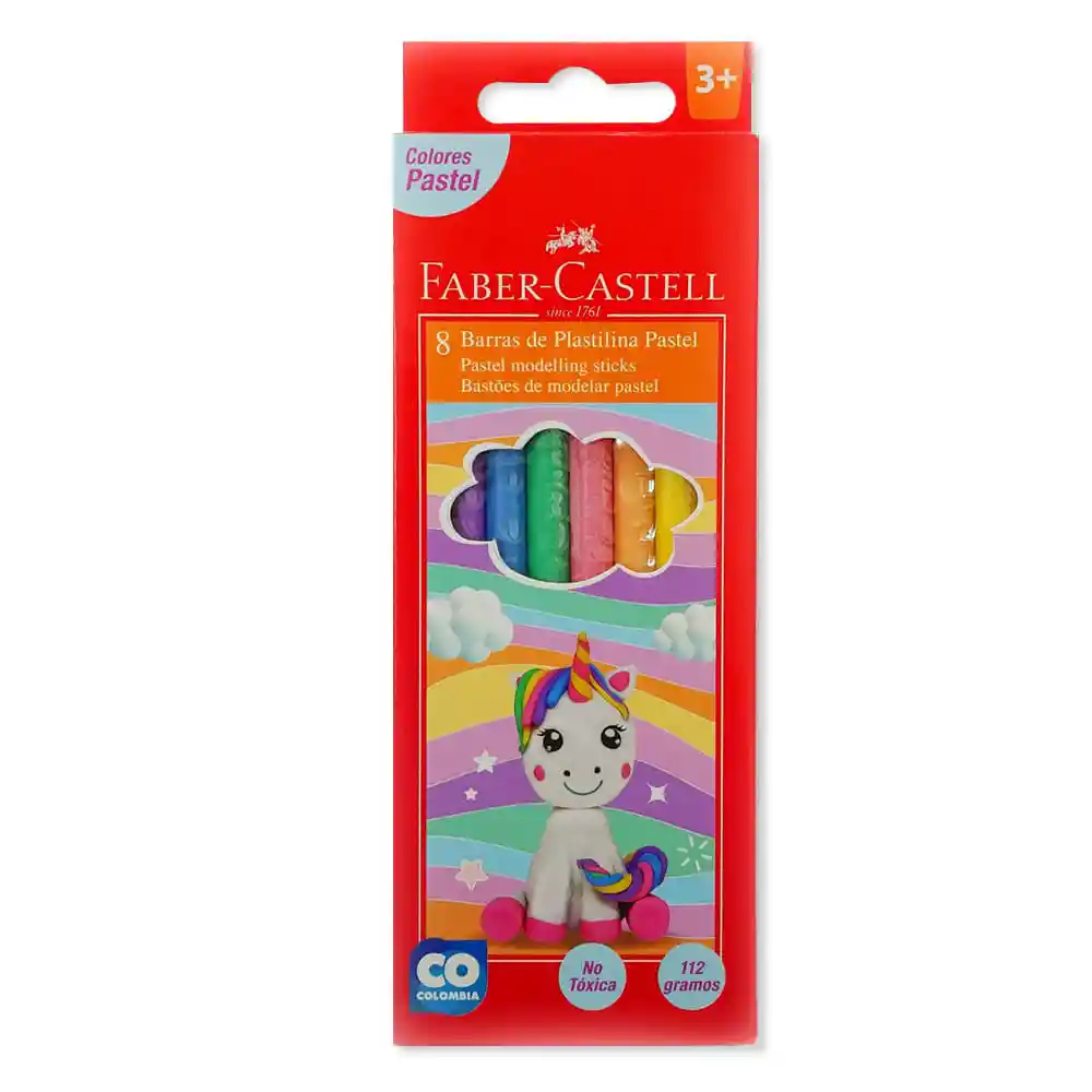 Faber Castell Plastilina Pastel X 8 Barras 112 Gm