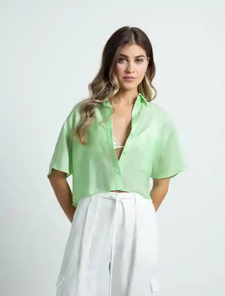 Camisa Moma Mujer Verde Braña Claro Talla M 412F369 Naf Naf