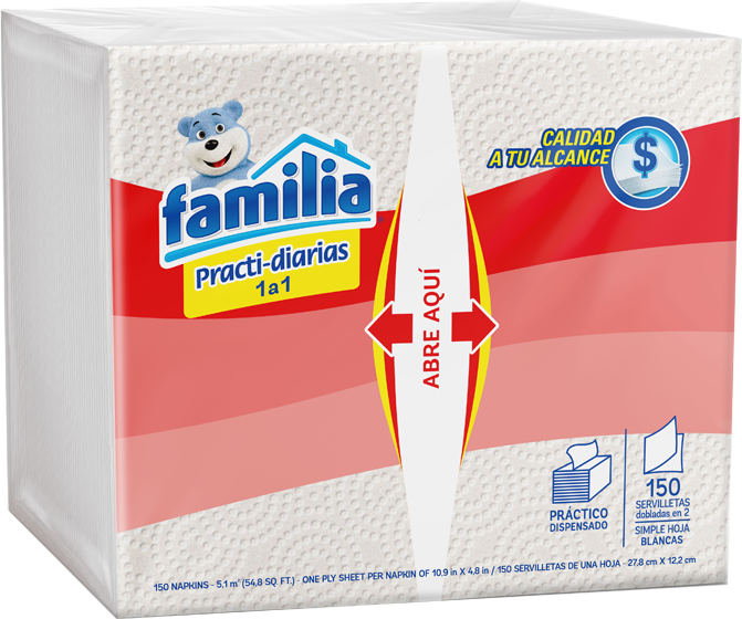 Familia Servilleta Practi Diarias 1 a 1 150 und