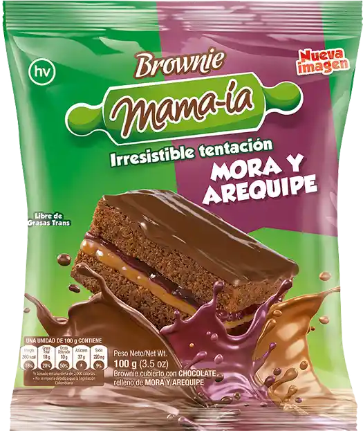 Mama-Ía Brownie Mora y Arequipe