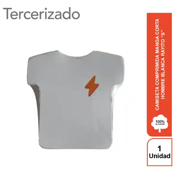 Rayito Camiseta Comprimida Hombre Blanca S