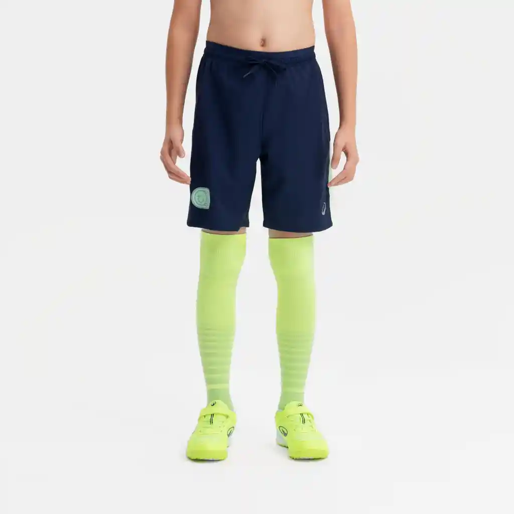 Pantaloneta de Fútbol Niño Viralto Kidsmarino y Franja Verde