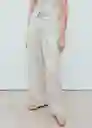 Pantalón Bali Crudo Talla 38 Mujer Mango