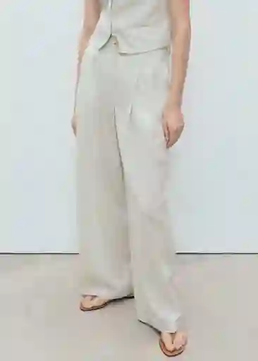 Pantalón Bali Crudo Talla 38 Mujer Mango