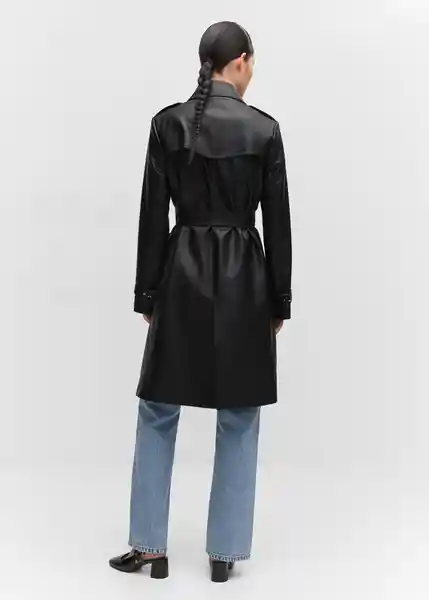 Abrigo Trench Polanapu Mujer Negro Talla 26 Mango