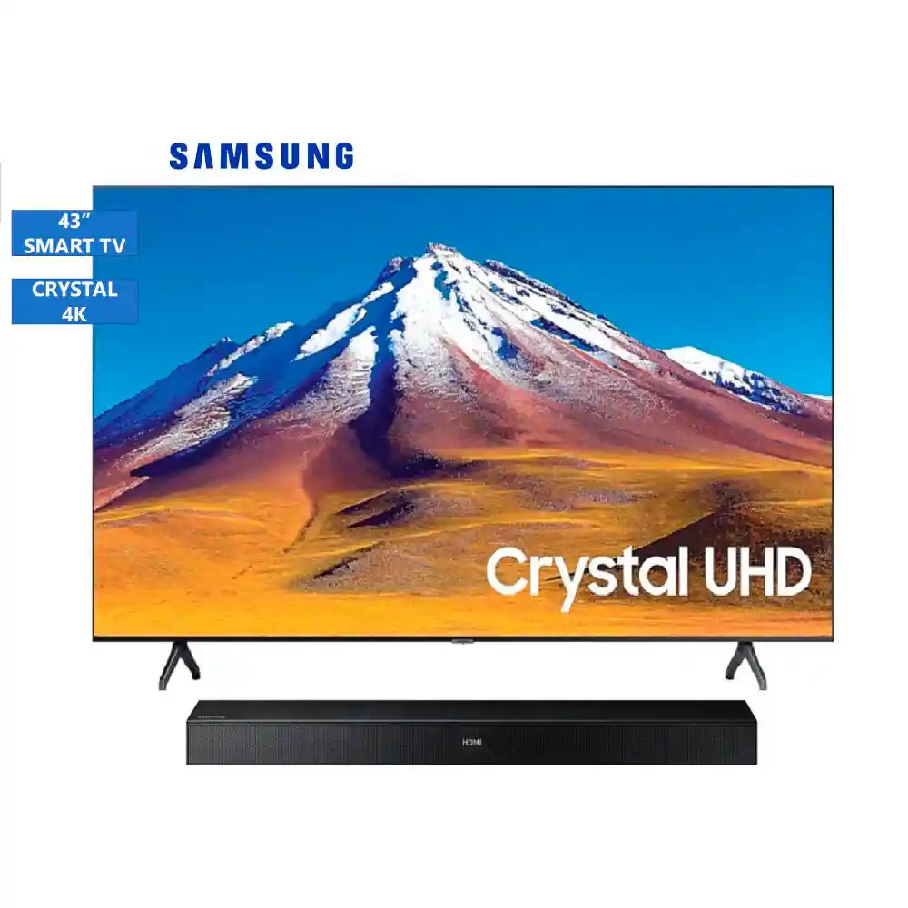 Samsung Televisor 43" UHD + Barra de Sonido HW-T400