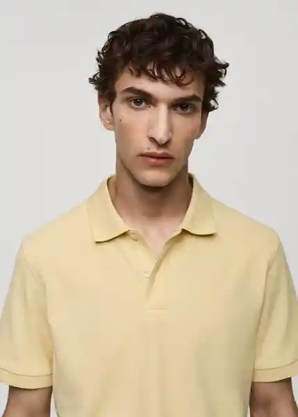 Camisa Polo Rea Amarillo Pastel Talla L Hombre Mango