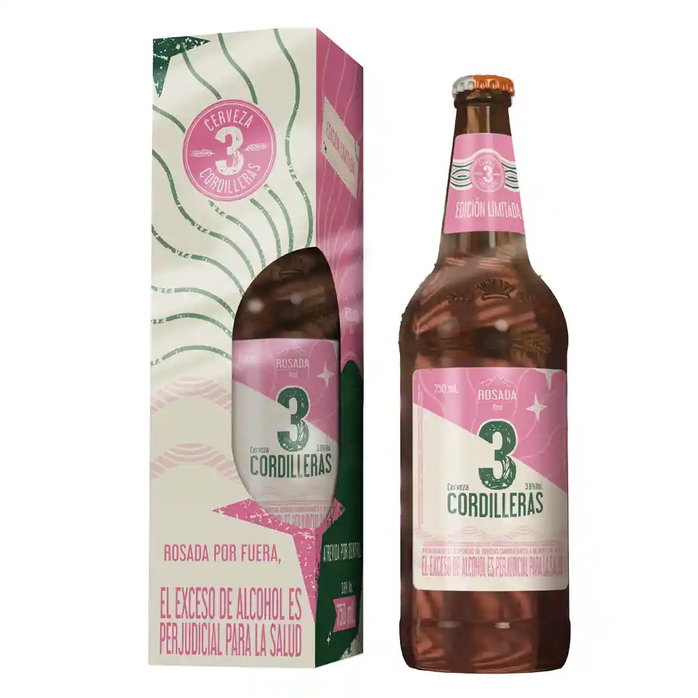 Cerveza 3 Cordilleras Rosada 750ml Edición Especial