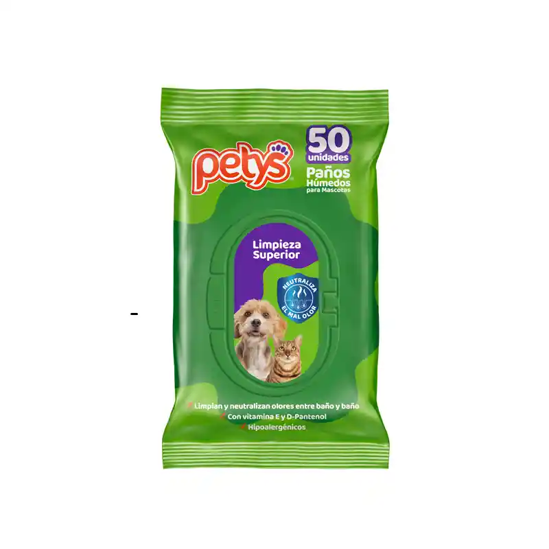 Petys Paño Húmedo Para Mascotas Limpieza