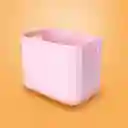 Organizador Plástico Con Asa Rosa Miniso