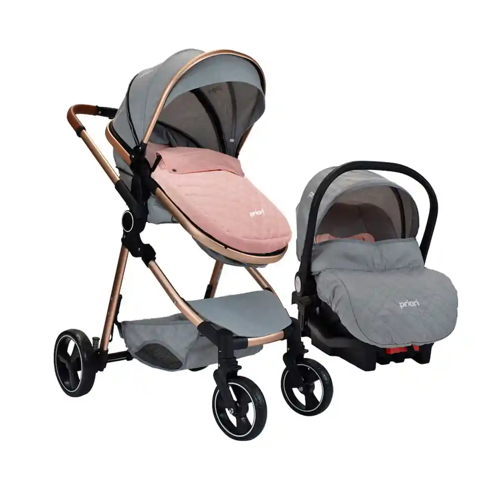 Coche Travel System Priori Mike Rosa Gris