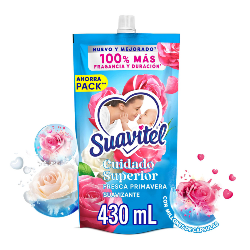 Suavitel Suavizante Cuidado Superior Fresca Primavera 430 ml