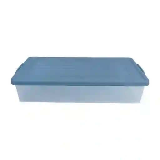 Caja Organizadora Bajo Cama Color Transparente Azul Krea