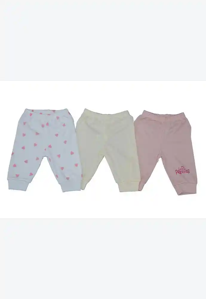 Set X 3 Pantalones Rib Beba 12-18-palo Rosa