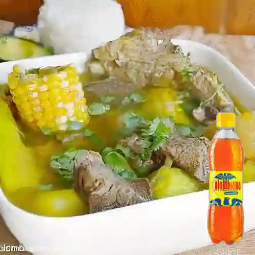 Cmb sancocho carne pollo+gaseosa colomb