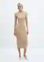 Vestido Princess Camel Talla 18 Mujer Mango