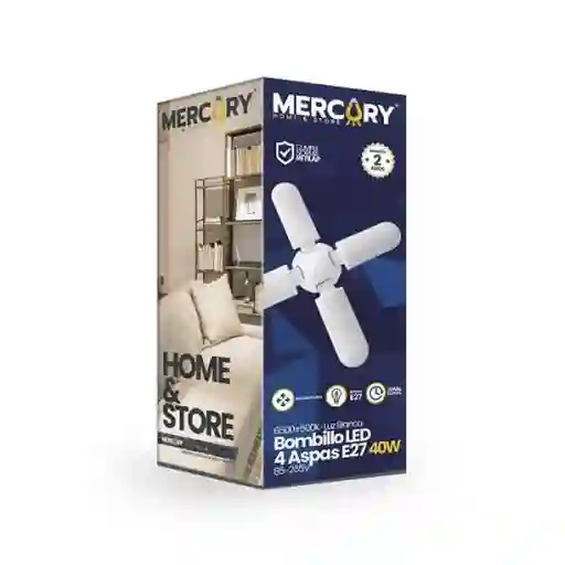 Mercury Bombillo Led 4-Aspas Escualizable 40W 6500K E27