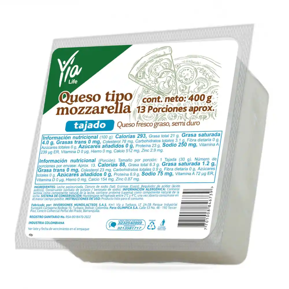 Queso Yia Life Mozzarella Bloque