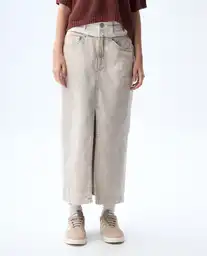 Falda Mujer Crudo Talla L 641G000_CRU120304 Americanino