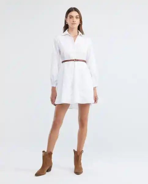 Vestido Poplin Mini Dress Blanco 0 Claro Talla Xs Mujer Chevignon