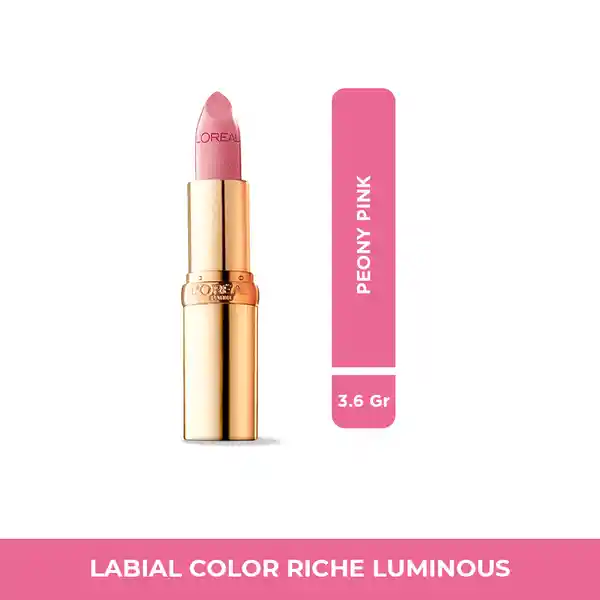 Labial L’Oréal Paris Colour Riche Luminous Peony Pink 3.6 gr