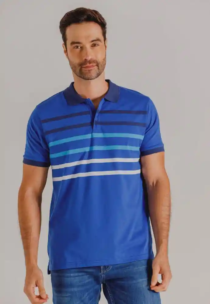 Camiseta Polo Rayas L-azul