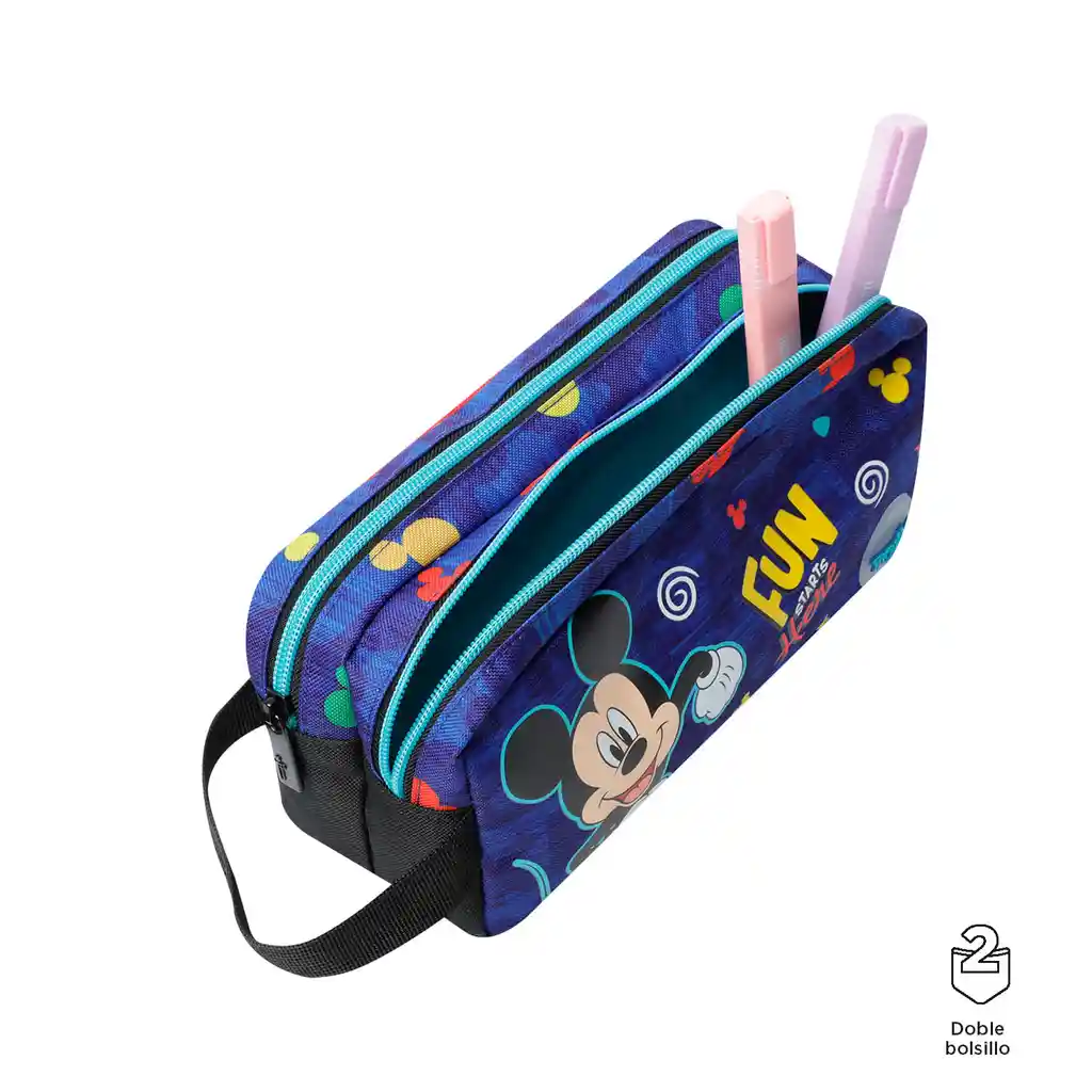 Cartuchera Escolar Mickey Azul
