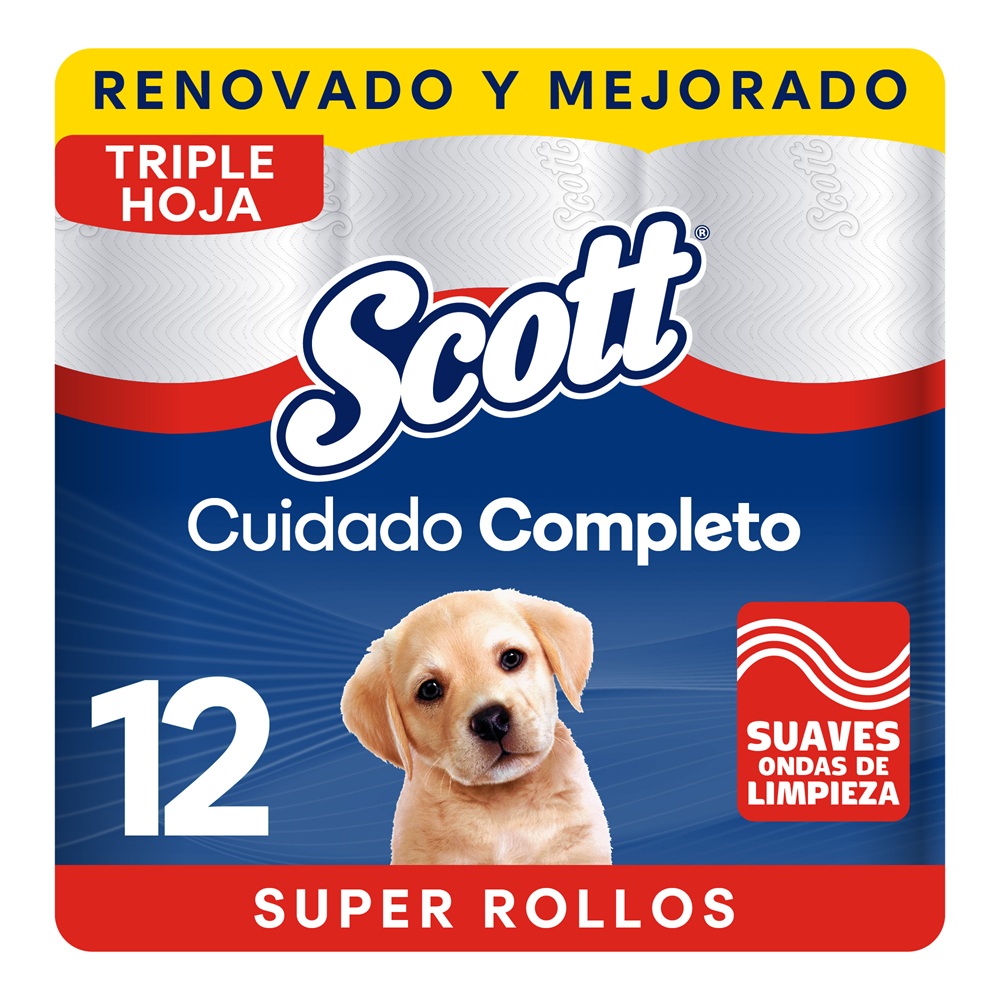 Papel Scott Cuidado Completo, 12 Rollos 30 m