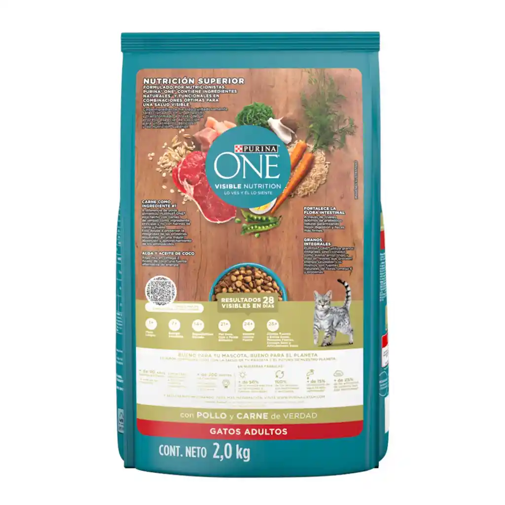 Comida para Gato Pollo y Carne Purina One x 2kg