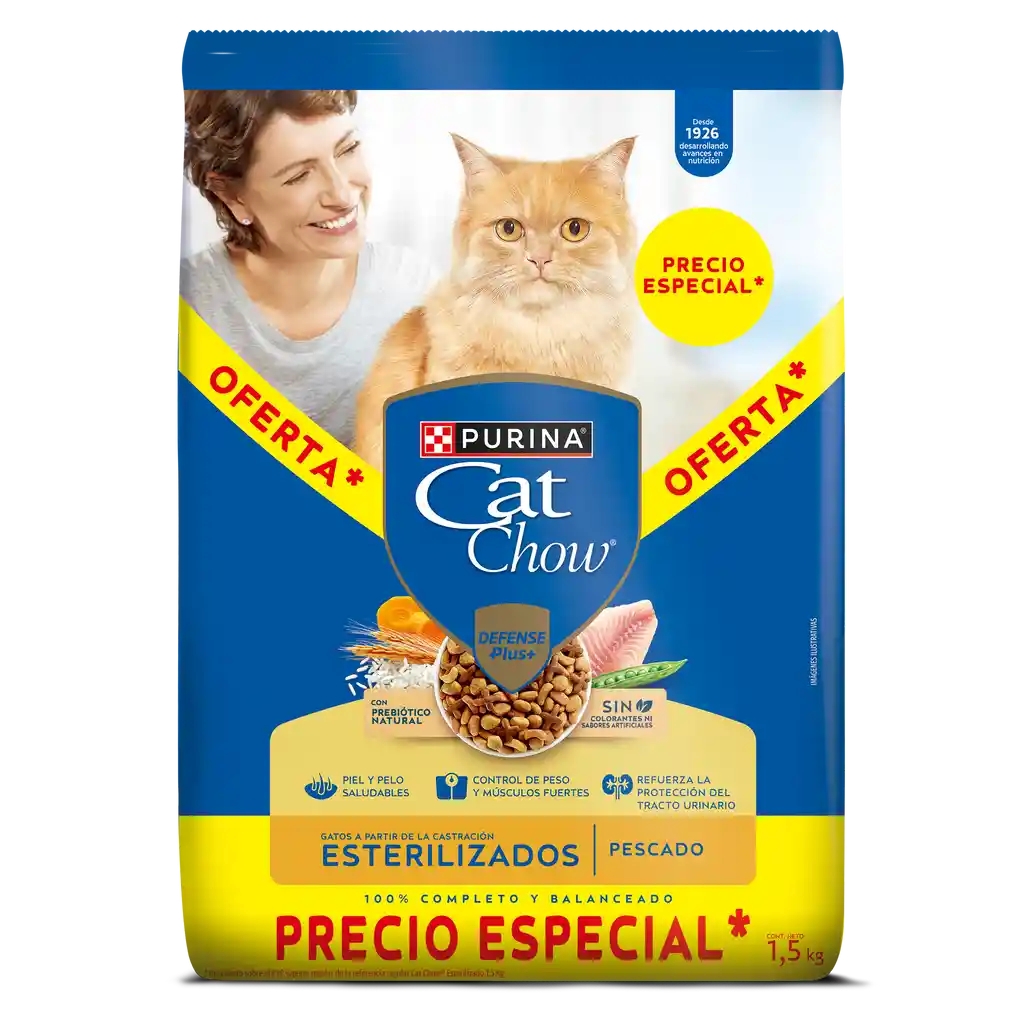 Comida para gatos Purina Cat Chow esterilizados x 1,5kg OFERTA