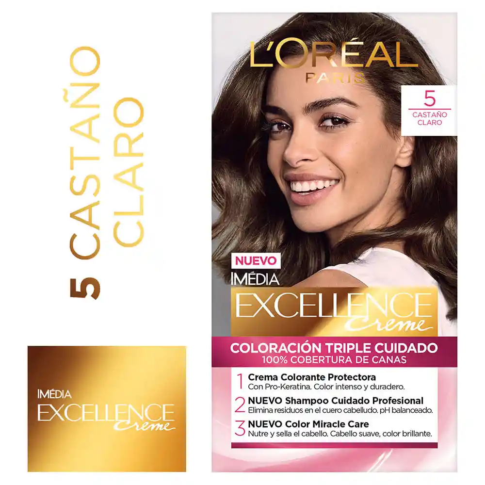 Loreal Paris-Excellence Tinte Capilar 5 Castaño Claro