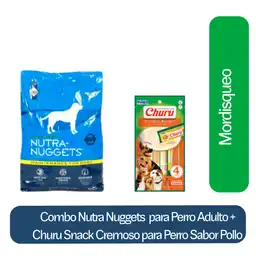 Combo Nutra Nuggets Perro Adulto + Churu Perro Pollo