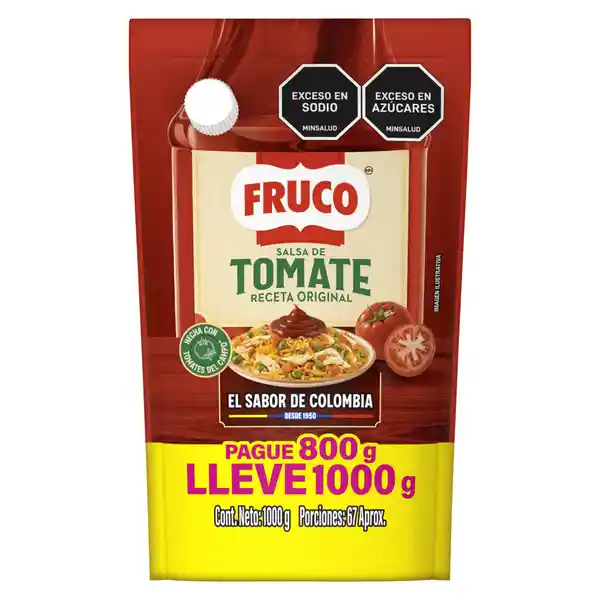 Salsa de Tomate Fruco Doypack Pague 800 g Lleve 1000 g