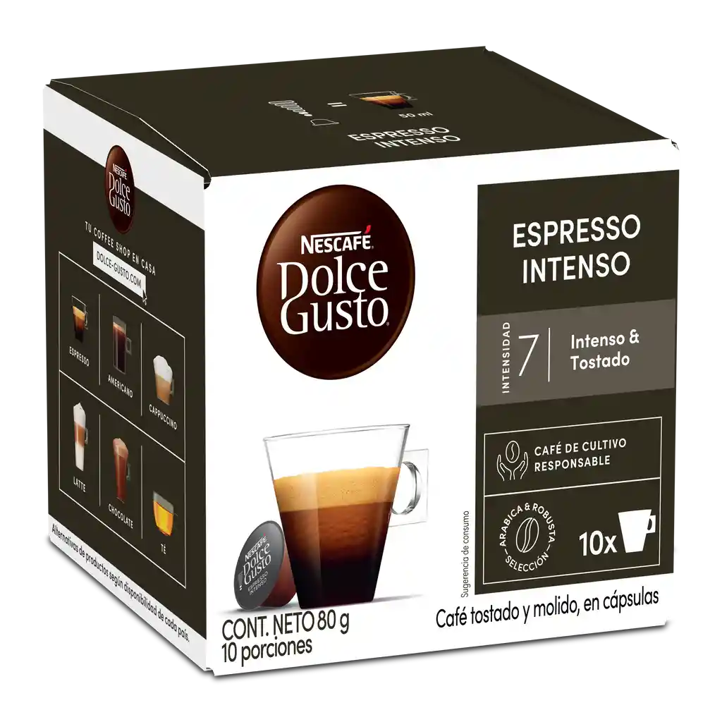 Cápsulas de Café NESCAFÉ DOLCE GUSTO Espresso Intenso x 80g