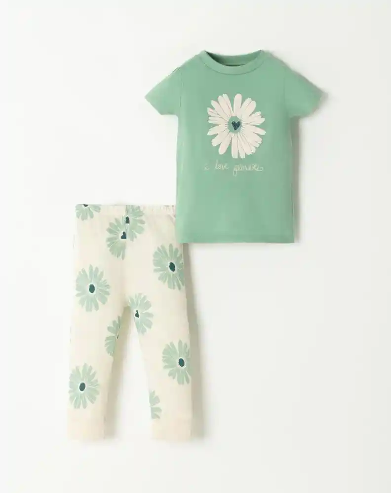 Pijama Manga Corta 3t-verde Est