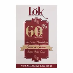 Lok Barra de Chocolate Premium con Cacao 60%