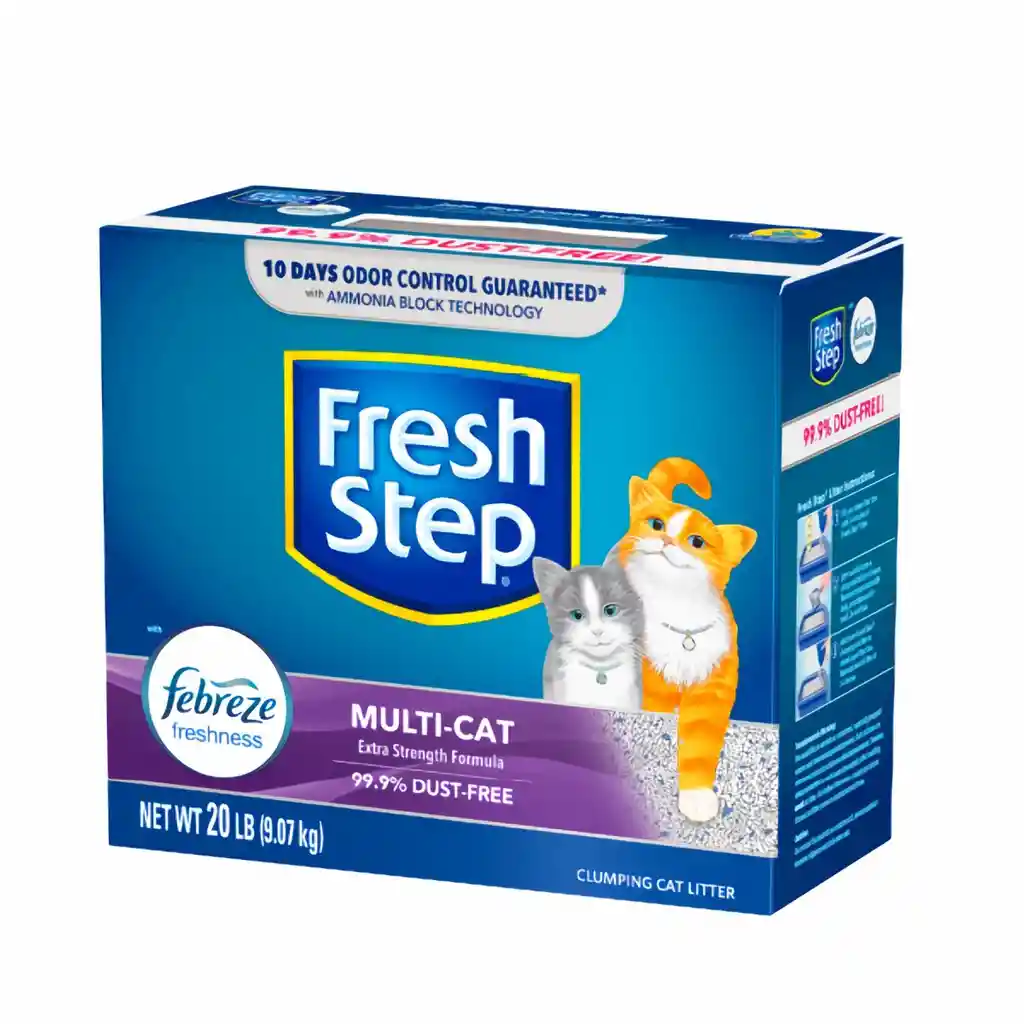 Fresh Step Antiolor Aglomerante 20 LB Con Febrezo - Arena Gatos