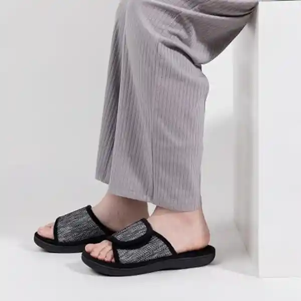 Rockdove Pantuflas Para Hombre Moc Negro L