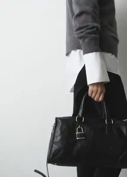 Bolso M Agnes Negro Talla 99 Mujer Mango