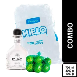 Combo Patron Tequila Cristalino + Limón Tahiti + Hielo