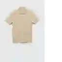 Camisa Polo Rea Beige Talla M Hombre Mango