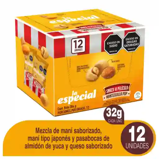 Pasabocas la Especial Mantequilla 8 Plegadizas x 12 Und x 32 g