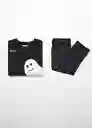 Pijama Ghost Negro Talla 66 Niños Mango