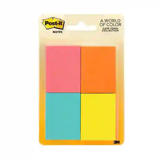 Post It -® Notas Adhesivas 653, Color Neón, 4 Pads De 50 Hojas