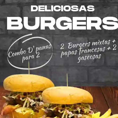 Combo D’ Panas para 2 Hamburguesas